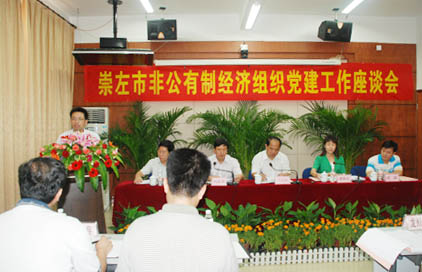 崇左市非公有制經濟組織黨建工作座談會現(xiàn)場